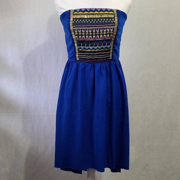Maurices Royal Blue Beaded Hi-Lo Dress - Picture 1 of 5